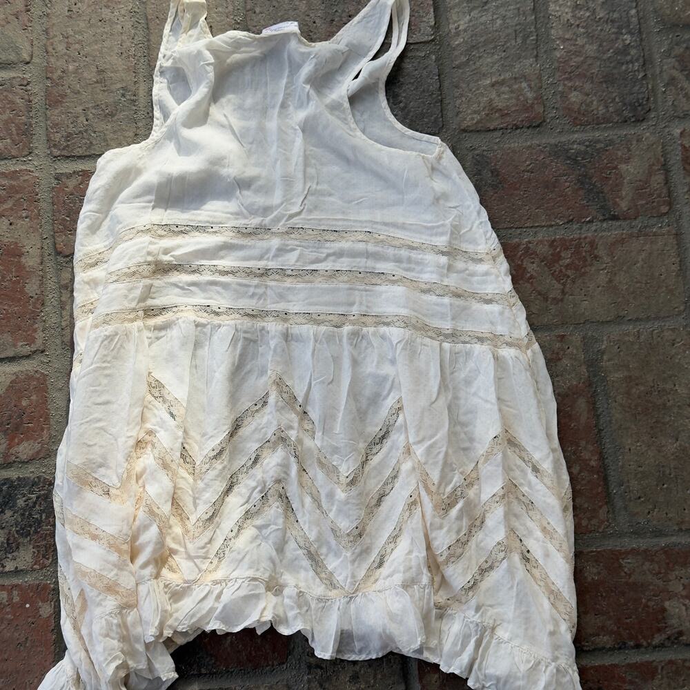 Intimately Free People Sleeveless Tunic Cream Lace Asymmetrical Hem Size XS - Picture 5 of 5